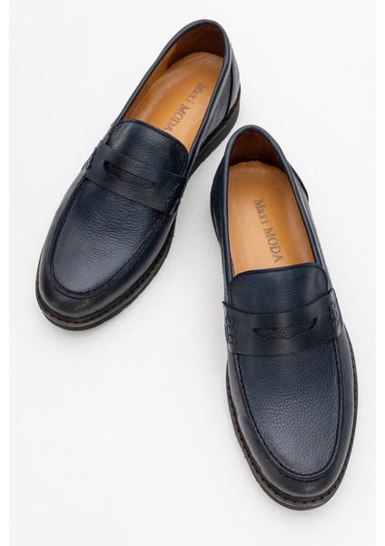 Hakiki Deri, Erkek Bağcıksız Loafer Iç Dış Deri Ayakkabı