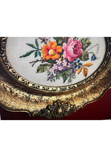Çerçevesinde Avrupa Goblen Pano 35 cm x 30 cm Ölçülerinde