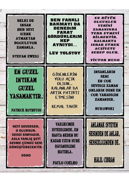 9 Parça Renkli Yazılı Set - Özel Seri, Eğlenceli ve Çok Renkli Tasarım