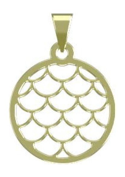 14 Ayar Altın Daire Kolye Ucu 0.5 Gr, KC11500 Kodlu