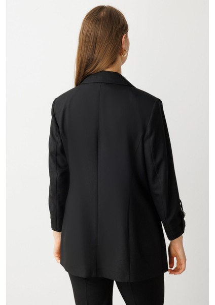 Torba Cepli Kolu Katlı Ceket Siyah 04530 modelleri