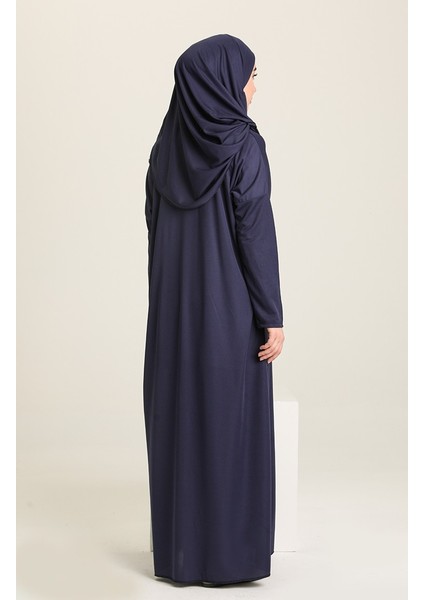 Tek Parça Kendinden Başörtülü Düz Renk Kadın Namaz Elbisesi modelleri