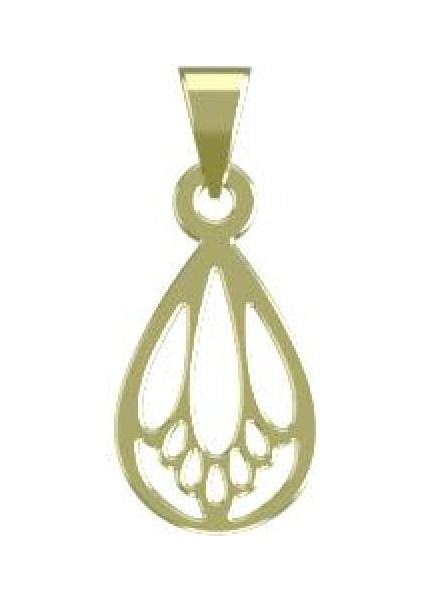 14 Ayar Altın Gözyaşı Damlası Kolye Ucu 0.5 Gr, KC11791 Kodlu