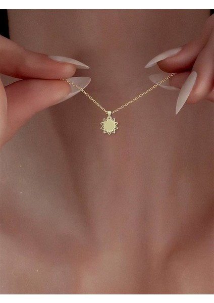 14 Ayar Altın Çiçek Kolye Ucu 0.5 Gr, KC12218 Kodlu