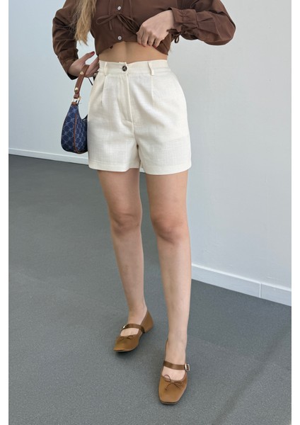 Max Krem Keten Bermuda Şort modelleri