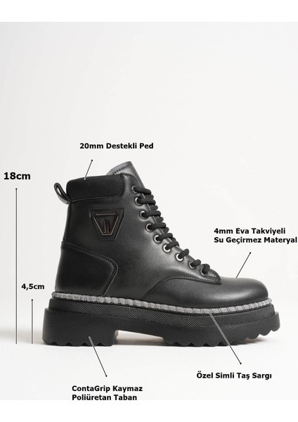 Fiora Premium Kadın Kışlık Kalın Tabanlı Siyah Bot modelleri