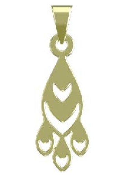 14 Ayar Altın Gözyaşı Damlası Kolye Ucu 0.5 Gr, KC12779 Kodlu