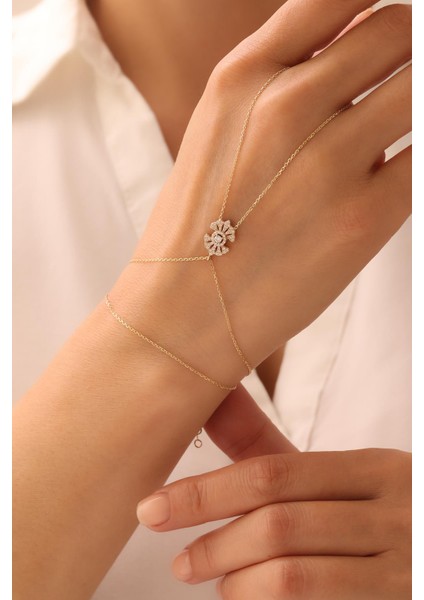 14 Ayar Taşlı Altın Şahmeran