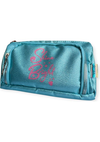 Kaukko Sparkle Çift Gözlü Kalem Çantası, Kalp Desenli, Metalik Renkli fiyatları