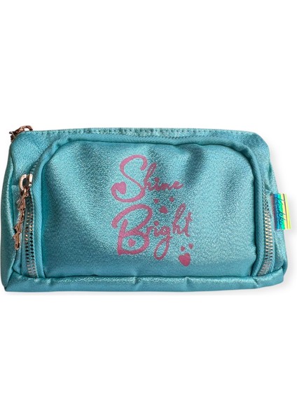 Kaukko Sparkle Çift Gözlü Kalem Çantası, Kalp Desenli, Metalik Renkli indirimleri