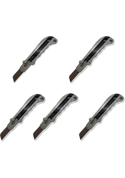 5 Adet Metal Maket Bıçağı - Darbelere Dayanıklı Uzun Ömürlü Falçata -Gri Metal
