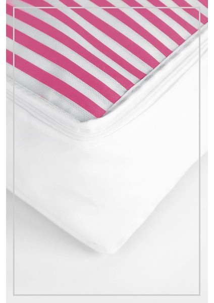 5'li Set Orta Boy 50X25X20CM Baza & Çekyat Altı, Kıyafet Düzenleyici Hurç Pembe Çizgili fiyatları