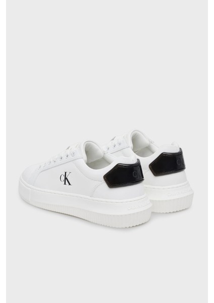Logolu Deri Sneaker Ayakkabı YW0YW0184601W Bayan Ayakkabı YW0YW01846 01W fırsatları