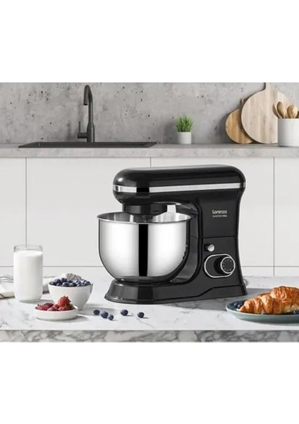Masterpro Stand Mikser – Hamur Yoğurma Makinesi, 6 Lt, 6 Kademeli, Çırpıcı ve Yoğurma Aparatlı