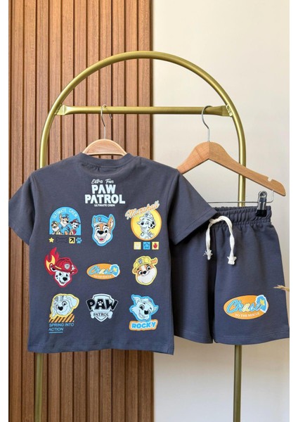Erkek Çocuk Pamuklu Baskılı Tshirt ve Şort Alt Üst Takım modelleri