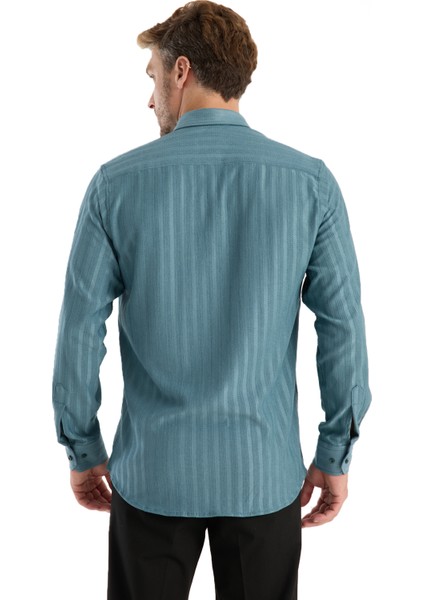 Erkek Gömlek Yeşil Uzun Kollu Cepli Oversize Rahat Kalıp Dökümlü Pamuklu Likralı Günlük Şık Model modelleri