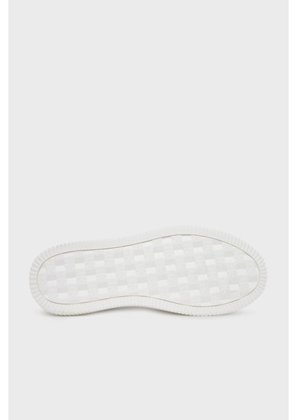 Logolu Deri Sneaker Ayakkabı YW0YW0184601W Bayan Ayakkabı YW0YW01846 01W