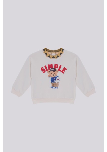 Bg Store Erkek Bebek Ekru Sweatshirt