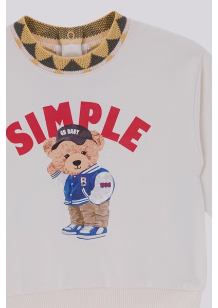 Bg Store Erkek Bebek Ekru Sweatshirt modelleri