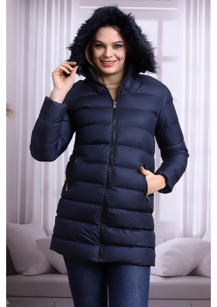 Kadın Kapüşonlu Fermuarlı Microjel Dolumlu Peluşlu Su ve Rüzgar Gecirmez Monta fırsatları