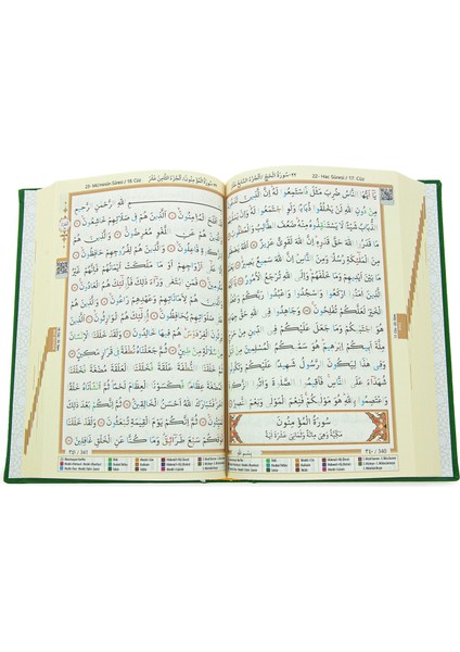 Termo Deri Ciltli Tecvidli Bilgisayar Hattı Arapça Orta Boy Kuranı Kerim - Yeşil modelleri