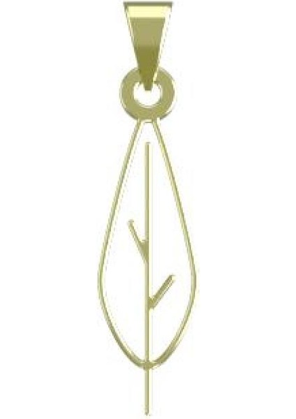 14 Ayar Altın Yaprak Kolye Ucu 0.5 Gr, KC15920 Kodlu