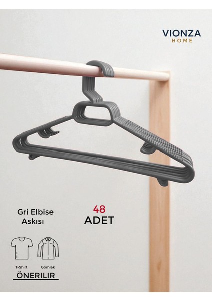 Elbise Kıyafet Askısı Mavi 48'li Set 48 Adet Mavi Plastik 48 Gömlek Askısı