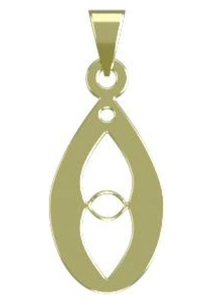 14 Ayar Altın Gözyaşı Damlası Kolye Ucu 0.5 Gr, KC11560 Kodlu