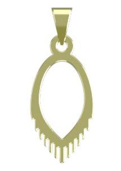 14 Ayar Altın Gözyaşı Damlası Kolye Ucu 0.5 Gr, KC12678 Kodlu