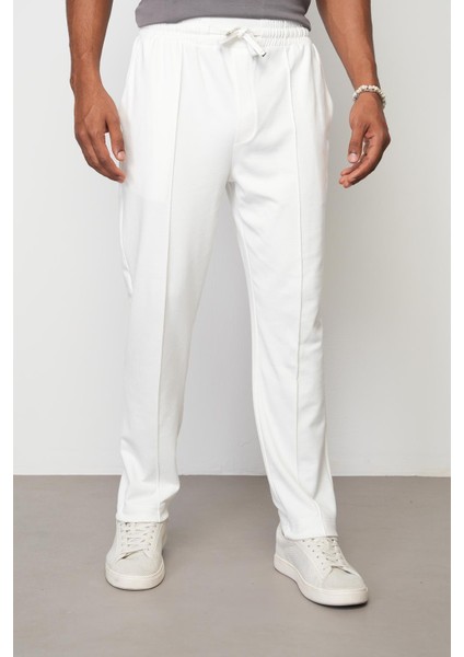 Beyaz Baggy Fit Erkek Çımalı Pantolon E1027 modelleri