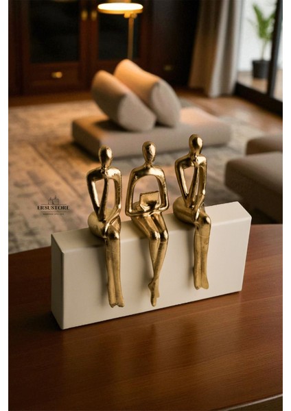 Iskandinav Tarz Dekoratif 3 Adet Soyut Düşünen Heykel Biblo Ev Dekorasyon Raf Dekoru Oturma Odası