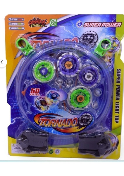 4 Metal Topaç 2 Fırlatıcı ve Arena Seti