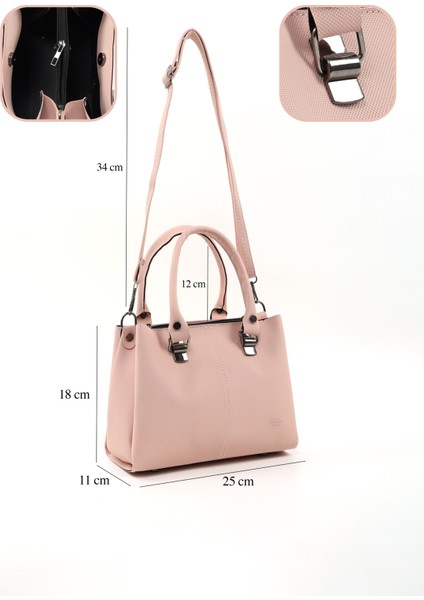 Pudra SHK243 Suni Deri Fermuarlı 3 Bölmeli Ayarlanabilir Askılı El, Kol ve Omuz Çantası fırsatları