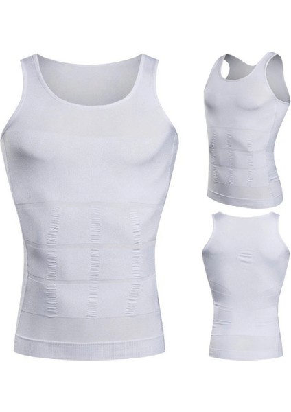 Premium Beyaz Erkek Atlet Korse Atlet Bel Göğüs Göbek Jinekomasti Toparlayıcı Dik Duruş fırsatları