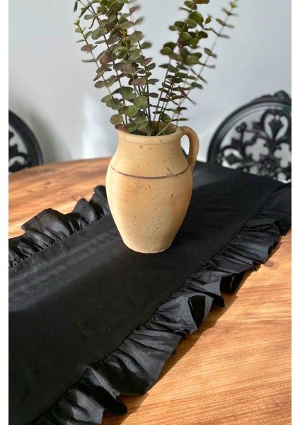 Fırfırlı Siyah Uzun Runner 40X150, Şıklığıyla Mekanlara Zarafet Kat! modelleri