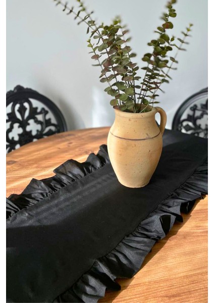 Fırfırlı Siyah Uzun Runner 40X150, Şıklığıyla Mekanlara Zarafet Kat! indirimleri