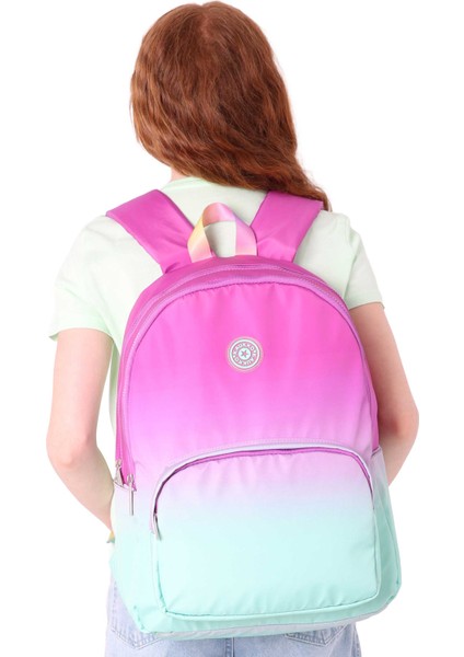 Su Geçirmez Kumaş Kız Çocuk Çok Gözlü Ortopedik Sırt Okul Çantası K1798