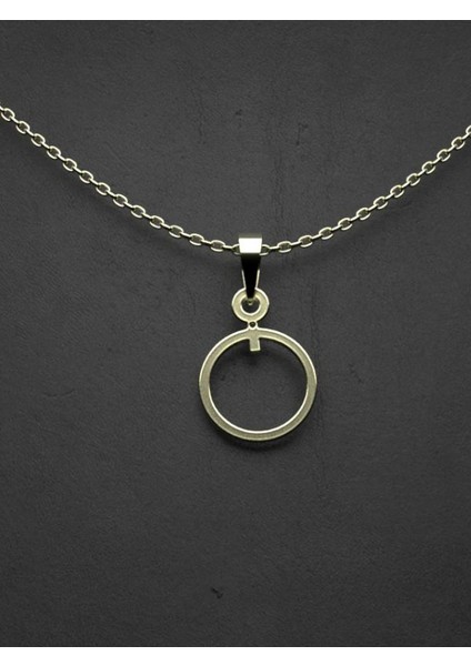 14 Ayar Altın Daire Kolye Ucu 0.5 Gr, KC14756 Kodlu