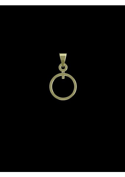 14 Ayar Altın Daire Kolye Ucu 0.5 Gr, KC14756 Kodlu