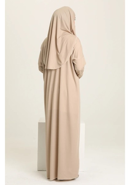 Tek Parça Kendinden Başörtülü Düz Renk Kadın Namaz Elbisesi fiyatları