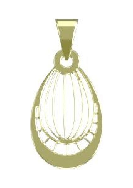 14 Ayar Altın Gözyaşı Damlası Kolye Ucu 0.5 Gr, KC10073 Kodlu