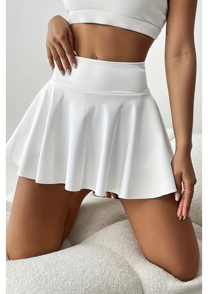 Esnek Likralı Bol Kesim Cepli Taytlı Sporcu Şort Etek - Tenis Eteği modelleri