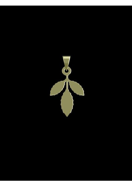 14 Ayar Altın Yaprak Kolye Ucu 0.5 Gr, KC11101 Kodlu