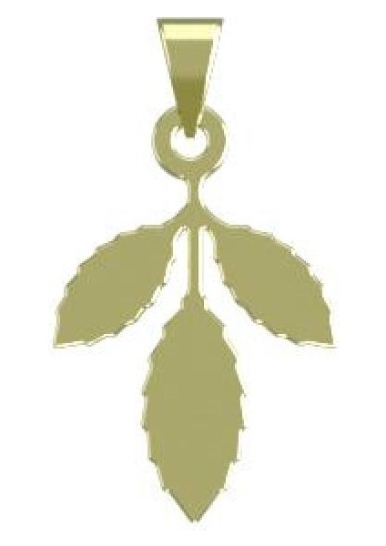 14 Ayar Altın Yaprak Kolye Ucu 0.5 Gr, KC11101 Kodlu