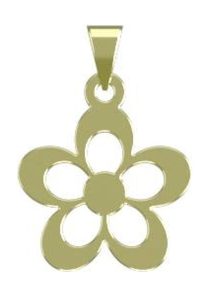 14 Ayar Altın Çiçek Kolye Ucu 0.5 Gr, KC12480 Kodlu
