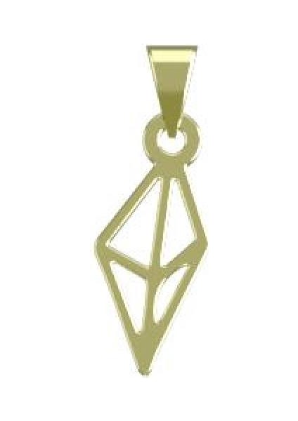 14 Ayar Altın Eşkenar Dörtgen Kolye Ucu 0.5 Gr, KC12615 Kodlu