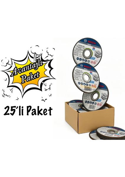 Pro 115X1 mm Paslanmaz ve Metal Kesme Taşı 25 Li Paket 2608603169