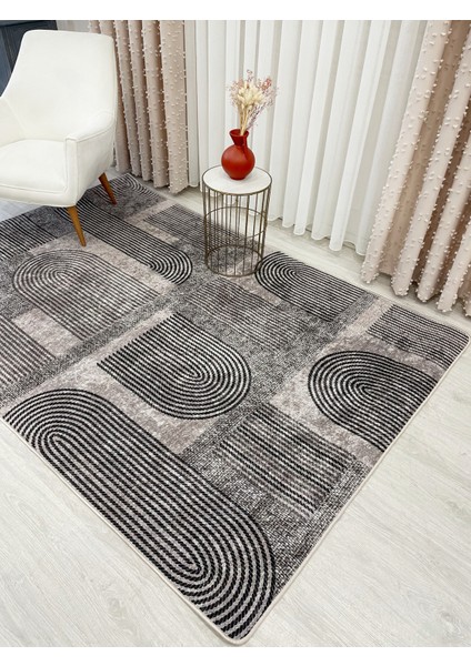 Kahverengi Jüt Görünümlü Modern Halı modelleri