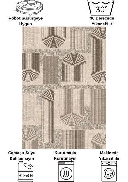 Kahverengi Jüt Görünümlü Modern Halı