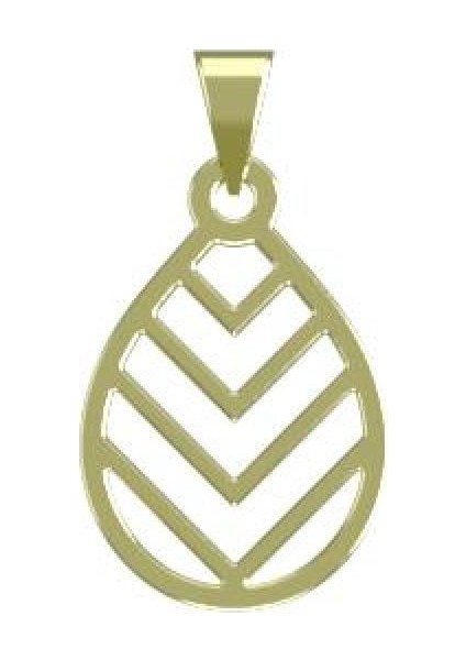 14 Ayar Altın Gözyaşı Damlası Kolye Ucu 0.5 Gr, KC12397 Kodlu